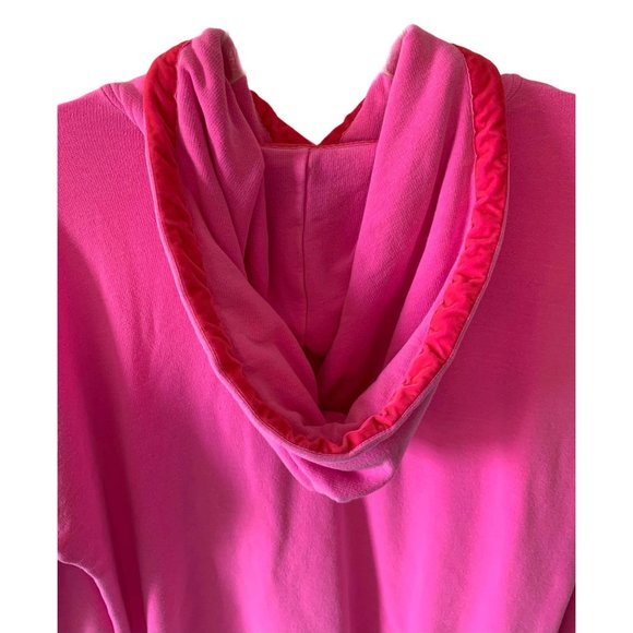 UGG RTW Neon Pink Simone Velvet Trim Boyfriend Pullover Hoodie Size Medium - Picture 7 of 8